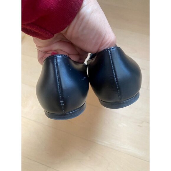 Valentino black slip on flats women sz 36 pointed toe FLAW VLogo - Picture 8 of 8